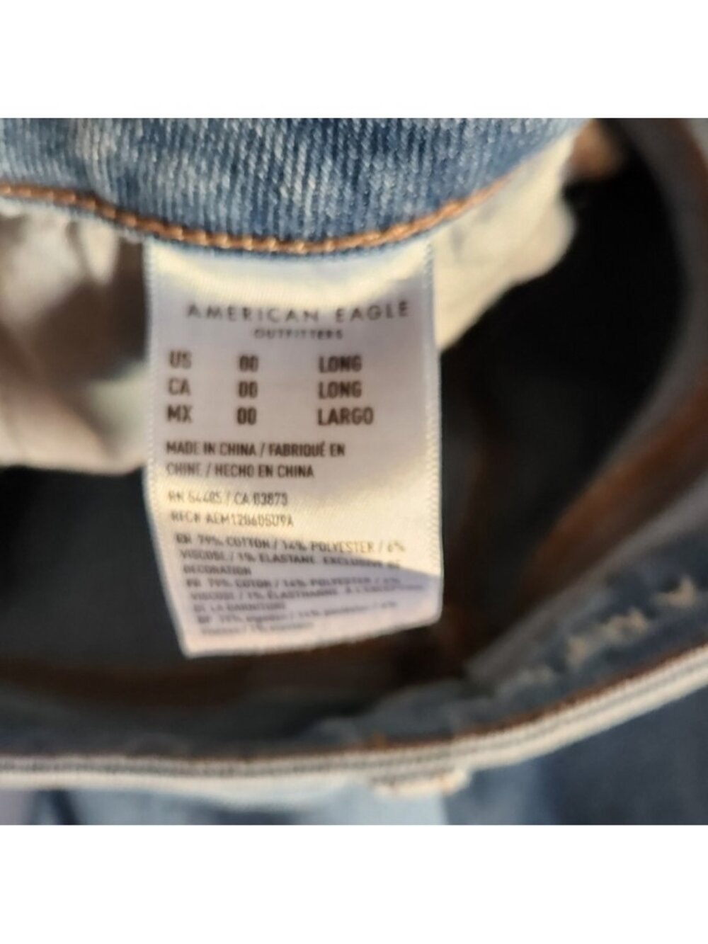 American Eagle AEO Mom Jeans Stretch High Waisted Rise Tapered Size 00 Long Tall - Picture 9 of 10